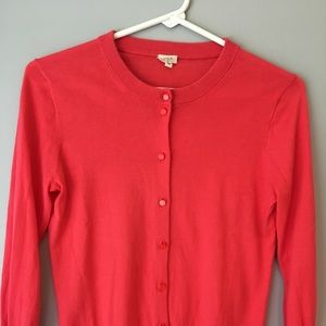 JCrew Bright Geranium Clare cardigan szS 3/4 sleev